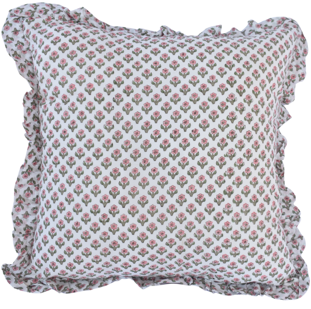 Hand Block Printed Decorative Cushion - Elegant & Timeless