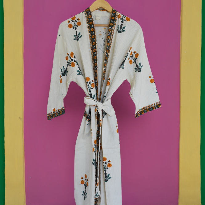 Handcrafted Cotton Women Robe – Comfortable & Stylish