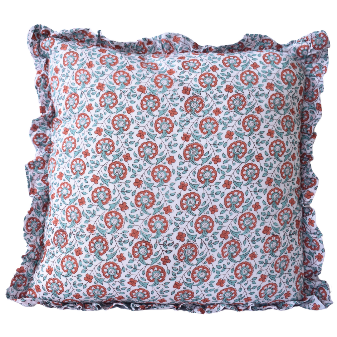 Hand Block Printed Decorative Cushion - Elegant & Timeless