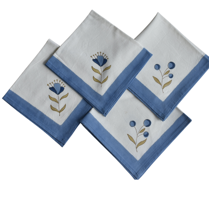 Hand Block Printed Napkins – Elegant Dining Essentials (Set of 6)