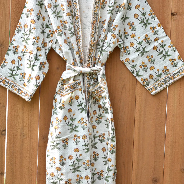Amber Bloom - Waffle Cotton Women Robe