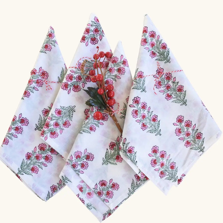Frosted Rose - Cotton Table Napkins (Set of 4)