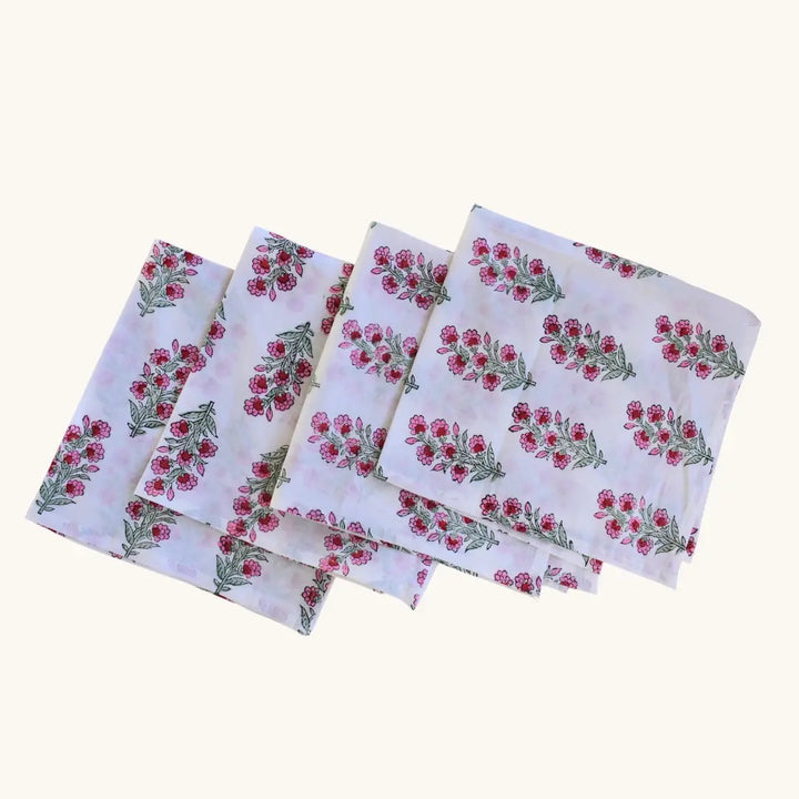 Frosted Rose - Cotton Table Napkins (Set of 4)