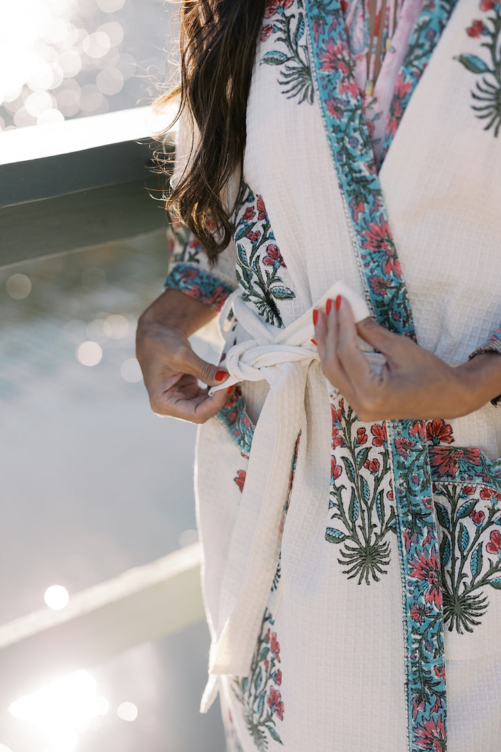 Garden Bloom - Waffle Cotton Women Robe
