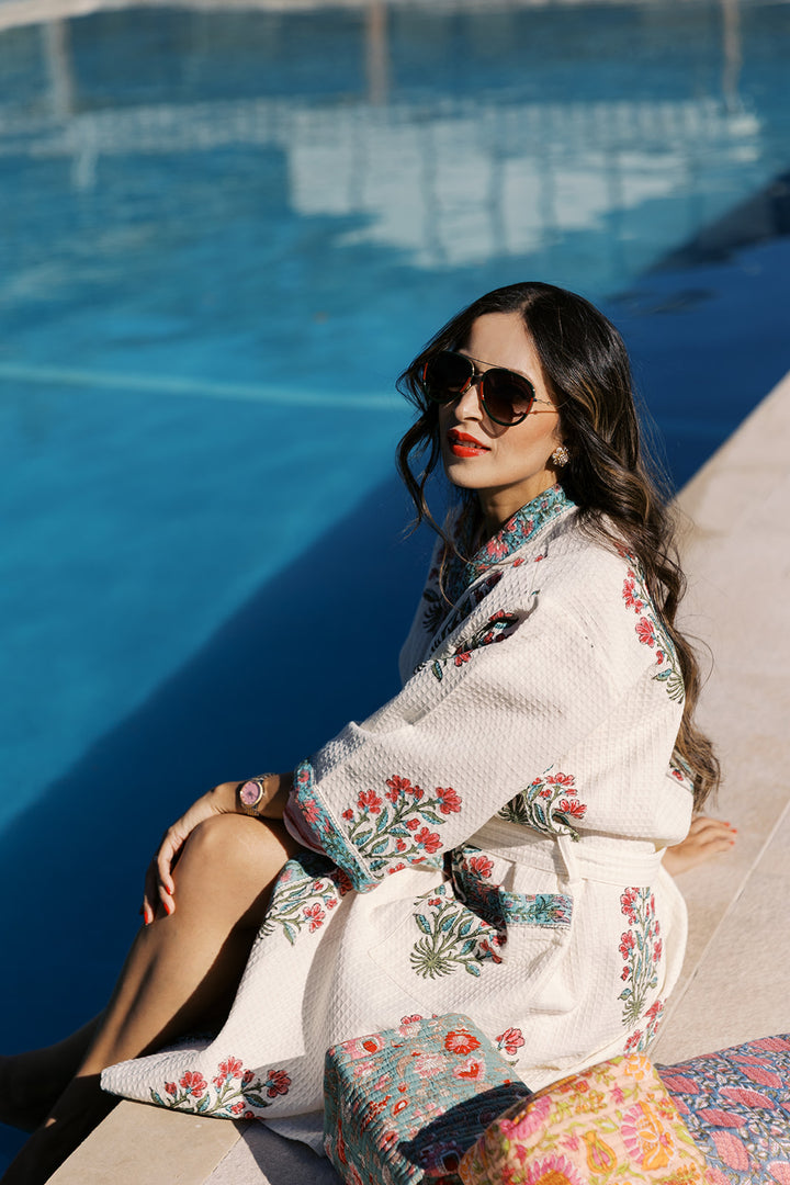 Garden Bloom - Waffle Cotton Women Robe