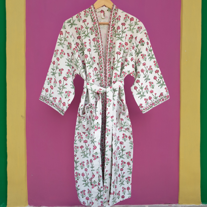 Handcrafted Cotton Women Robe – Comfortable & Stylish