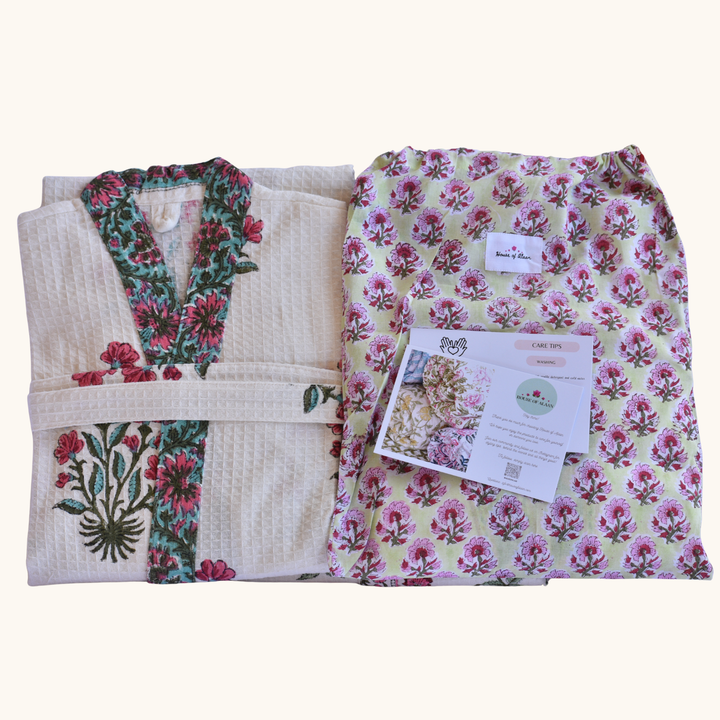 Marigold Dream - Waffle Cotton Women Robe