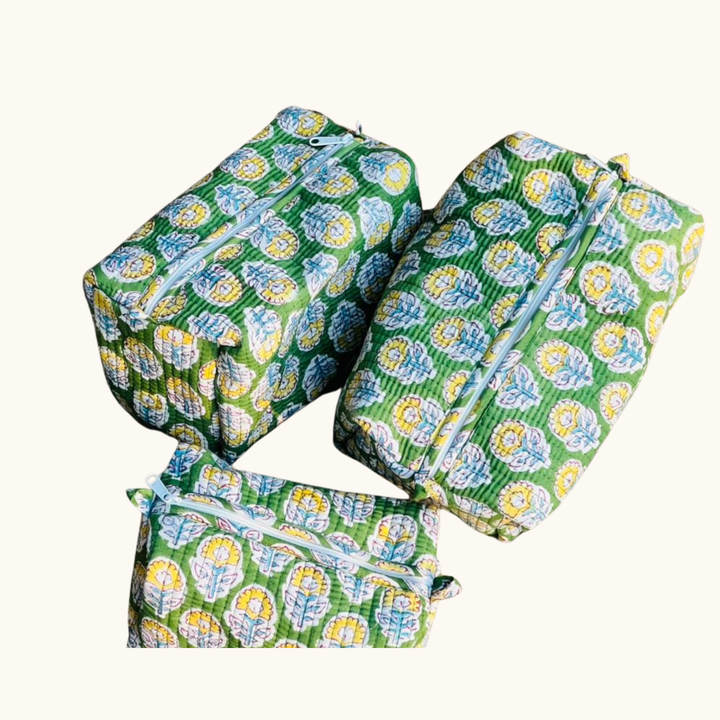 Le Printemps Quilted Vanity Travel Pouch (Set of 3)