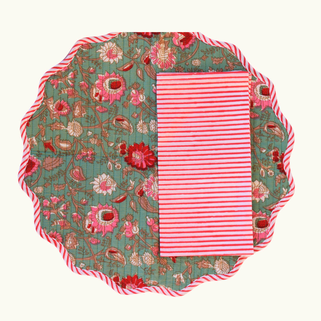 Olive Grove - Quilted Cotton Placemats (Set of 4)