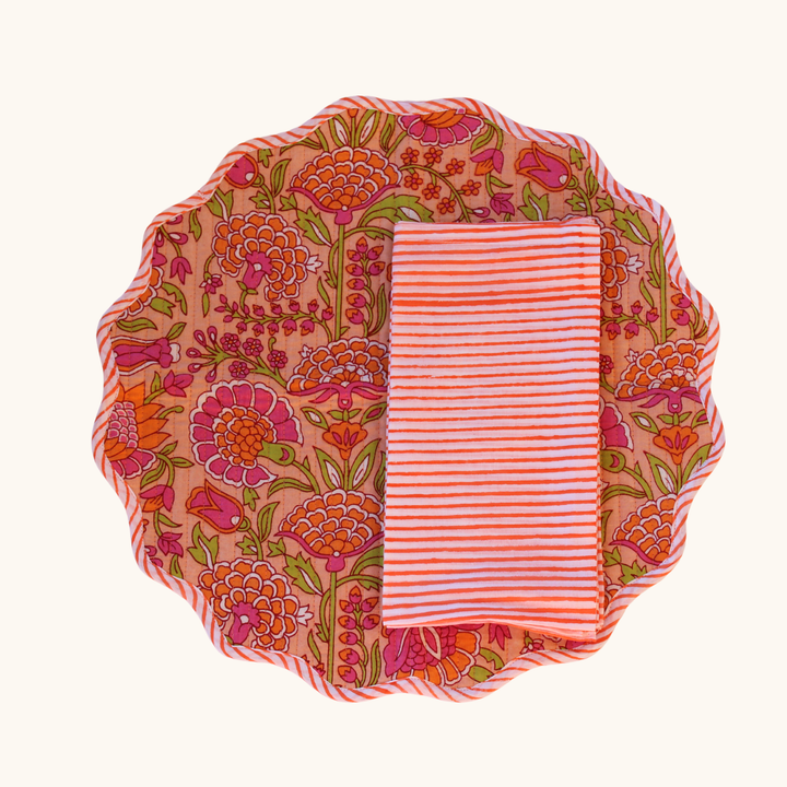 Orange Sunset - Quilted Cotton Placemats (Set of 4)